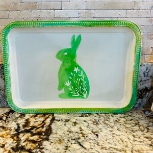 Whimsical Green Bunny Tray